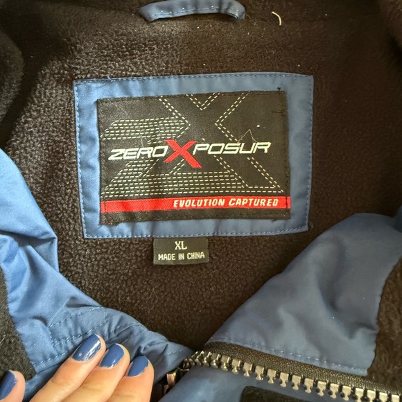ZeroExposur Mens Winter Coat in Blue and Black Full Zip Size XL - Picture 7 of 7
